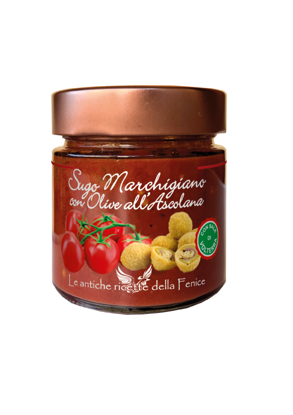 Sugo Marchigiano con Olive all’Ascolana, Sale di Volterra e Pepe Bianco Muntok
